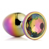 Голографическая анальная втулка с радужным кристаллом - 7,1 см. - Dream Toys - купить с доставкой в Петропавловске-Камчатском