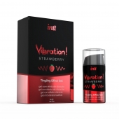 Жидкий интимный гель с эффектом вибрации Vibration! Strawberry - 15 мл. - INTT - купить с доставкой в Петропавловске-Камчатском
