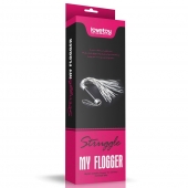 Серебристая плетка Struggle My Flogger с черной ручкой - 45 см. - Lovetoy - купить с доставкой в Петропавловске-Камчатском