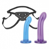 Страпон унисекс Beginners Strap-On с 2 насадками - 15 и 13 см. - Lux Fetish - купить с доставкой в Петропавловске-Камчатском
