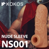 Телесная открытая насадка-реалистик с подхватом мошонки Nude Sleeve S - 10 см. - KOKOS - в Петропавловске-Камчатском купить с доставкой