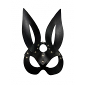 Черная кожаная маска зайки Miss Bunny - БДСМ Арсенал - купить с доставкой в Петропавловске-Камчатском