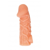 Телесная закрытая насадка с венками Cock Sleeve Size L - 17,6 см. - KOKOS - в Петропавловске-Камчатском купить с доставкой