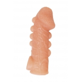 Телесная закрытая насадка с шишечками Cock Sleeve Size L - 17,6 см. - KOKOS - в Петропавловске-Камчатском купить с доставкой