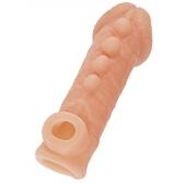 Телесная закрытая насадка с шишечками Cock Sleeve Size L - 17,6 см. - KOKOS - в Петропавловске-Камчатском купить с доставкой