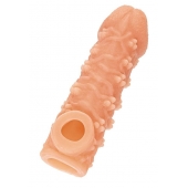 Телесная закрытая насадка с пучками шишечек Cock Sleeve Size S - 13,8 см. - KOKOS - в Петропавловске-Камчатском купить с доставкой