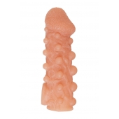 Телесная закрытая насадка с шариками Cock Sleeve Size M - 15,6 см. - KOKOS - в Петропавловске-Камчатском купить с доставкой