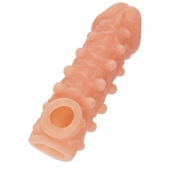 Телесная закрытая насадка с шариками Cock Sleeve Size L - 17,6 см. - KOKOS - в Петропавловске-Камчатском купить с доставкой