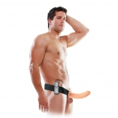 Телесный полый страпон с вибрацией 8  Vibrating Hollow Strap-On - 20,5 см. - Pipedream - купить с доставкой в Петропавловске-Камчатском