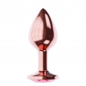 Пробка цвета розового золота с малиновым кристаллом Diamond Ruby Shine L - 8,3 см. - Lola Games - купить с доставкой в Петропавловске-Камчатском
