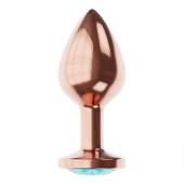 Пробка цвета розового золота с малиновым кристаллом Diamond Topaz Shine L - 8,3 см. - Lola Games - купить с доставкой в Петропавловске-Камчатском