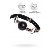 Черный кляп-шар на леопардовых ремешках Anonymo - ToyFa - купить с доставкой в Петропавловске-Камчатском