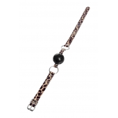 Черный кляп-шар на леопардовых ремешках Anonymo - ToyFa - купить с доставкой в Петропавловске-Камчатском