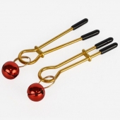 Золотистые зажимы с колокольчиками Gold - Sitabella - купить с доставкой в Петропавловске-Камчатском