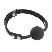 Черный силиконовый кляп-шарик на ремешках - Fetish Tentation - купить с доставкой в Петропавловске-Камчатском