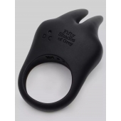 Черное эрекционное виброкольцо Sensation Rechargeable Vibrating Rabbit Love Ring - Fifty Shades of Grey - в Петропавловске-Камчатском купить с доставкой