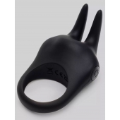 Черное эрекционное виброкольцо Sensation Rechargeable Vibrating Rabbit Love Ring - Fifty Shades of Grey - в Петропавловске-Камчатском купить с доставкой