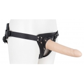 Пустотелый страпон Harness CLASSIC с бандажом - 19,5 см. - LOVETOY (А-Полимер) - купить с доставкой в Петропавловске-Камчатском