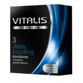 Презервативы VITALIS PREMIUM delay   cooling с охлаждающим эффектом - 3 шт. - Vitalis - купить с доставкой в Петропавловске-Камчатском