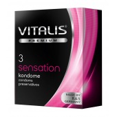 Презервативы с пупырышками и кольцами VITALIS PREMIUM sensation - 3 шт. - Vitalis - купить с доставкой в Петропавловске-Камчатском