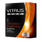 Презервативы VITALIS PREMIUM stimulation   warming с согревающим эффектом - 3 шт. - Vitalis - купить с доставкой в Петропавловске-Камчатском