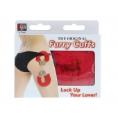 Металлические наручники с красной меховой опушкой METAL HANDCUFF WITH PLUSH RED - Dream Toys - купить с доставкой в Петропавловске-Камчатском