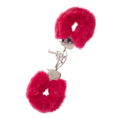 Металлические наручники с красной меховой опушкой METAL HANDCUFF WITH PLUSH RED - Dream Toys - купить с доставкой в Петропавловске-Камчатском