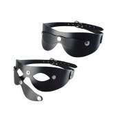 Черная кожаная маска  Новичок - Sitabella - купить с доставкой в Петропавловске-Камчатском