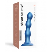 Голубая насадка Strap-On-Me Dildo Plug Balls size L - Strap-on-me - купить с доставкой в Петропавловске-Камчатском