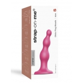 Розовая насадка Strap-On-Me Dildo Plug Beads size S - Strap-on-me - купить с доставкой в Петропавловске-Камчатском