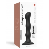 Черная насадка Strap-On-Me Dildo Geisha Balls size M - Strap-on-me - купить с доставкой в Петропавловске-Камчатском