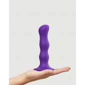 Фиолетовая насадка Strap-On-Me Dildo Geisha Balls size M - Strap-on-me - купить с доставкой в Петропавловске-Камчатском