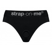 Черные трусики для насадок Heroine Lingerie Harness - size M - Strap-on-me - купить с доставкой в Петропавловске-Камчатском