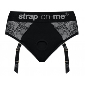 Черные трусики для насадок Diva Lingerie Harness - size M - Strap-on-me - купить с доставкой в Петропавловске-Камчатском