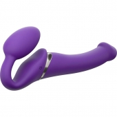 Фиолетовый безремневой вибрострапон Vibrating Bendable Strap-On - size L - Strap-on-me - купить с доставкой в Петропавловске-Камчатском