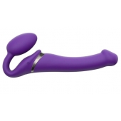 Фиолетовый безремневой вибрострапон Vibrating Bendable Strap-On - size L - Strap-on-me - купить с доставкой в Петропавловске-Камчатском