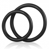 Набор из двух черных силиконовых колец разного диаметра SILICONE COCK RING SET - BlueLine - в Петропавловске-Камчатском купить с доставкой