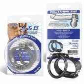 Двойное кольцо выносливости на пенис DUAL STAMINA RING - BlueLine - в Петропавловске-Камчатском купить с доставкой