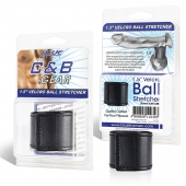 Хомут-утяжка для мошонки из искусственной кожи на липучке VELCRO BALL STRETCHER- 4 см. - BlueLine - в Петропавловске-Камчатском купить с доставкой