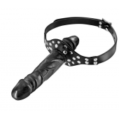 Черный кляп-фаллоимитатор Double Penis Gag - Fetish Tentation - купить с доставкой в Петропавловске-Камчатском