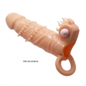 Телесная удлиняющая вибронасадка Penis Sleeve Connor - 17 см. - Baile - в Петропавловске-Камчатском купить с доставкой
