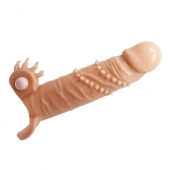 Телесная удлиняющая вибронасадка Penis Sleeve Connor - 17 см. - Baile - в Петропавловске-Камчатском купить с доставкой