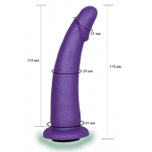 Фиолетовая гладкая изогнутая насадка-плаг - 17 см. - LOVETOY (А-Полимер) - купить с доставкой в Петропавловске-Камчатском
