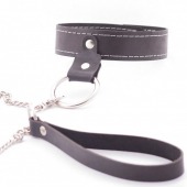Узкий однослойный ошейник с поводком - Crazy Handmade - купить с доставкой в Петропавловске-Камчатском