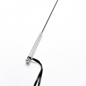 Черный кожаный стек с гладкой ручкой - 55 см. - Crazy Handmade - купить с доставкой в Петропавловске-Камчатском