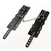 Узорчатые кожаные оковы с регулируемыми ремешками - Crazy Handmade - купить с доставкой в Петропавловске-Камчатском