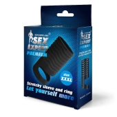 Черная открытая насадка на пенис с кольцом для мошонки XXXL-size - 9,9 см. - Sex Expert - в Петропавловске-Камчатском купить с доставкой