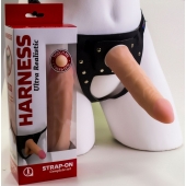 Страпон Харнесс из трусиков и насадки-фаллоса - 17,5 см. - LOVETOY (А-Полимер) - купить с доставкой в Петропавловске-Камчатском