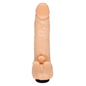 Телесная гелевая насадка-фаллос с клиторальными лепестками - 18,5 см. - LOVETOY (А-Полимер) - купить с доставкой в Петропавловске-Камчатском