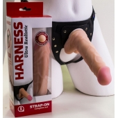 Страпон Harness из двух предметов: регулируемые трусики и насадка-фаллос - 17,5 см. - LOVETOY (А-Полимер) - купить с доставкой в Петропавловске-Камчатском